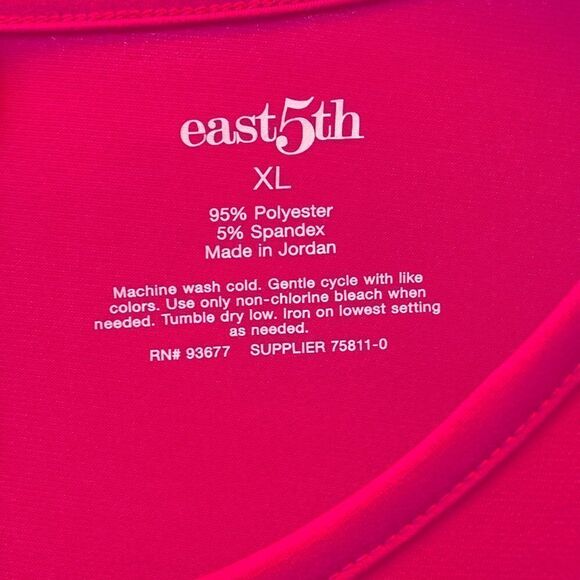 PINK SHORT SLEEVE HIGH LOW TOP SIZE XL BY EAST 5th - Picture 4 of 5
